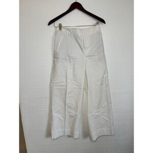 ANN TAYLOR LOFT WHITE WIDE LEG CHINO WOMENS PANTS SZ 14 CLASSIC SUMMER RESORT